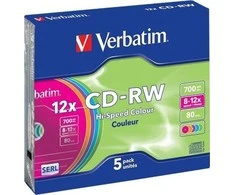 Verbatim CD-RW 700 MB 12x5 vnt (43167)