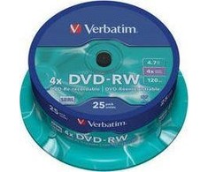 Verbatim DVD-RW 4,7 GB 4x25 vnt (252960)
