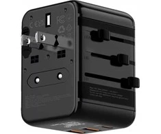 Verk Przejściówka Wtyczka Lizdas Adapteris Podróżny USA UK EU 2x USB 1x USB-C 20W