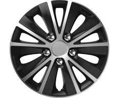 versaco Ratų gaubtas 1 vnt. Rapide NC, juodas ir sidabrinis su chromuotais varžtais 15“