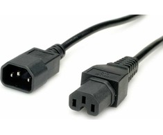 Maitinimo kabelis Value IEC320/C14 kištukas - C15 lizdas, H05RN-F, juodas, 1 m