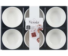 6 baltų porcelianinių dubenėlių 9 cm rinkinys, 86525, Vessia