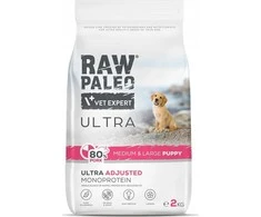 Vetexpert RAW PALEO Ultra Pork Medium &amp; Large Puppy - sausas šunų maistas - 2kg