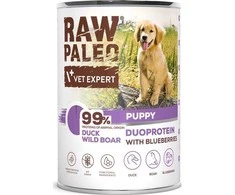 Vetexpert RAW PALEO Duoprotein antiena &amp; Boar Puppy - šlapias šunų ėdalas - 400g
