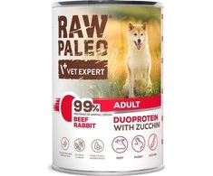Vetexpert RAW PALEO Duoprotein jautiena &amp; triušiena Adult - wet dog food - 400g