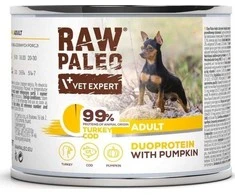 RAW PALEO Duoprotein kalakutiena &amp; Cod Adult - wet dog food - 200g