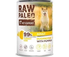 RAW PALEO Duoprotein kalakutiena &amp; Cod Adult - wet dog food - 400g