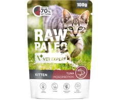Kačių Maistas - VetExpert Raw Paleo Kačiukams Tunų Konservai 100g Be Gluteno