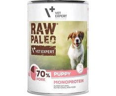 Vetexpert Drėgnas Šunų Maistas - RAW PALEO Puppy Monoprotein Pork 400g