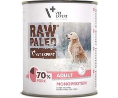 Vetexpert Drėgnas Šunų Maistas - RAW PALEO Monoproteinas Kiauliena 800g