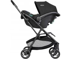 Vežimėlis Graco Myavo Trio, su lopšeliu ir autokėdute, 0-22 kg, Juodas