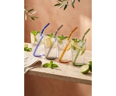 Vialli Design 12 dalių rinkinys stiklinės 500 ml su šiaudeliais Vibra (32217)