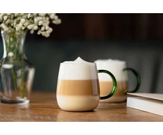 Vialli Design 2 stiklinės su žalia rankena 400 ml Bolla (1142)