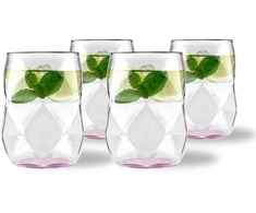 Vialli Design 4 stiklinės 450 ml Rožinė Geo Fondo (32163)