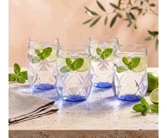 Vialli Design 4 szklanki 450 ml Mėlyna Geo Fondo (32187)