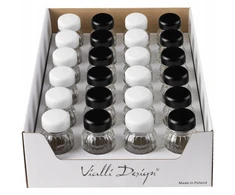 Vialli Design Prieskonių stiklainių rinkinys Vilagio 12 balti + 12 juodi 1333