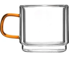 Vialli Design Komplektas 2 szklanek su podwójną ścianką do espresso Amber 80 ml 8579