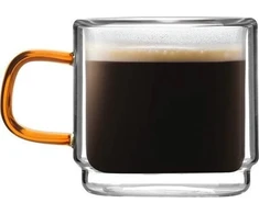 Vialli Design Komplektas 2 szklanek su podwójną ścianką do espresso Amber 80 ml 8579