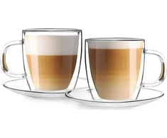 Vialli Design 2 termo stiklinės su padėkliukais, dvigubomis sienelėmis, 250 ml, Amo 27565