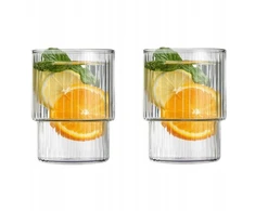 Vialli Design Puodeliai ir stiklinės Dvi briaunuotos stiklinės 350ml (1784)