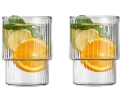 Vialli Design Puodeliai ir stiklinės Dvi briaunuotos stiklinės 350ml (1784)