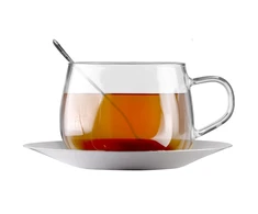 Vialli Design Puodelis 400 ml su šaukšteliu ir plieniniu padėkliuku Eva 1906