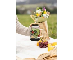 Vialli Design stiklainis su šiaudeliu 600 ml juodas 29804