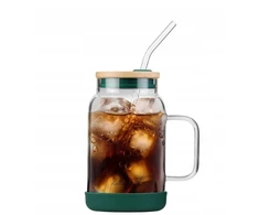 Vialli Design Stiklainis su šiaudeliu 600 ml žalias Fuori 29828