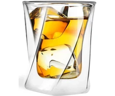Vialli Design STIKLINĖ SU DVIGUBOMIS SIENELĖMIS VISKIUI 300ml CRISTALLO 25509 VIALLI DESIGN
