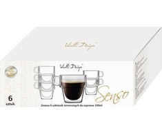 Vialli Design Terminės stiklinės espreso kavai, 6 vnt. 150 ml Senso 27435