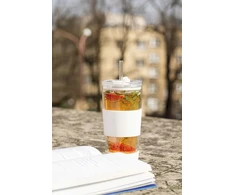 Vialli Design TERMINIS STIKLINIS PUODULIS SU ŠIAUDU FUORI Baltas 600 ML