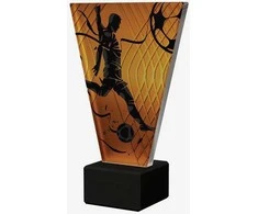 Victoria Sport Monochrome stiklo trofėjus ant marmurinio pagrindo - FOOTBALL FOOTBALLER