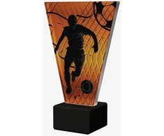 Victoria Sport Monochrome stiklo trofėjus ant marmurinio pagrindo - FOOTBALL FOOTBALLER