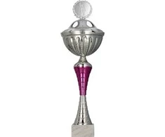 Victoria Sport Puchar metalowy sidabrinė ir - violetinė su dangteliu