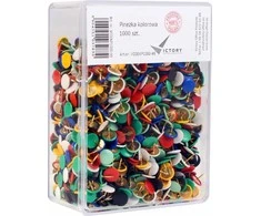 Victory Office Product VICTORY OFFICE PINS SPALVŲ MIŠINIS 1000 VNT. PLASTIKINIS TAKAS
