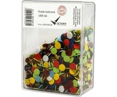 Victory Office Product VICTORY OFFICE PINS SPALVŲ MIŠINIS 1000 VNT. PLASTIKINIS TAKAS