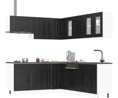 Virtuvinių spintelių komplektas, 11 dalių, Kalmar, juoda