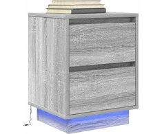 naktinė spintelė su LED lemputėmis Pilka Sonoma 38x34x50 cm