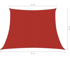 Uždanga nuo saulės, raudonos spalvos, 4/5x4m, HDPE, 160g/m²