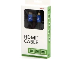 Vaizdo kabelis HDMI M – HDMI M, HDMI 2.1 – itin didelės spartos, 2 m, paauksuotos jungtys, aliuminio korpusas, mėlynas, logotipas 8K @ 60Hz, 48Gb
