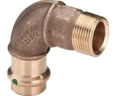 Viega 90° lenkimas Z Sc 15 x 3/4 silicio bronzos / blizgus vamzdžio jungtis