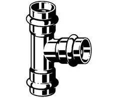 Viega Trójnik su SC 22x22x22mm nerūdijantis plienas - 435875