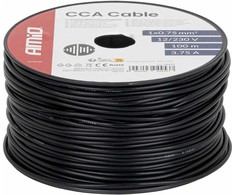Viengyslis CCA kabelis, juodas, 1x0,75 mm² 100 m 12/230V AMIO-04453