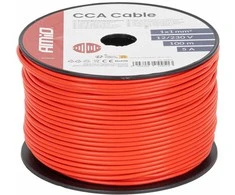 Viengyslis CCA kabelis, raudonas, 1x1mm² 100m 5A 12/230V AMIO-04451