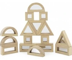 Viga Toys Viga medinis veidrodis blokuoja galvosūkį 16 elementų