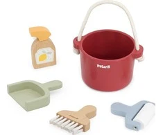 Viga Toys VIGA PolarB medinis valymo rinkinys "Little Cleaner" kibiras