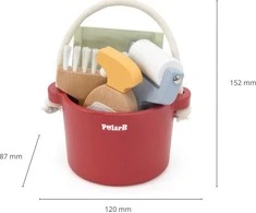 Viga Toys VIGA PolarB medinis valymo rinkinys "Little Cleaner" kibiras