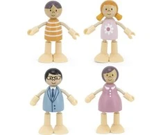Viga Toys VIGA Medinės Lėlės Šeima 4 Figūros