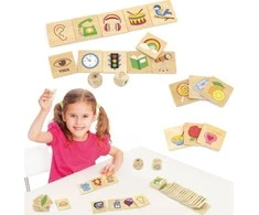 „Viga“ edukacinio žaidimo dėlionės rūšiavimas Pojūčiai 37 EL. Montessori