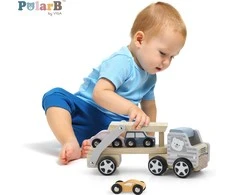 Medinė tralas su automobiliais VIGA PolarB